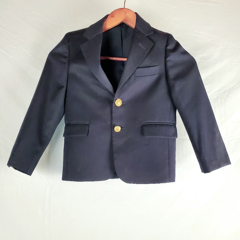 Hart Schaffner Marx Navy Blue Wool Blazer Jacket
